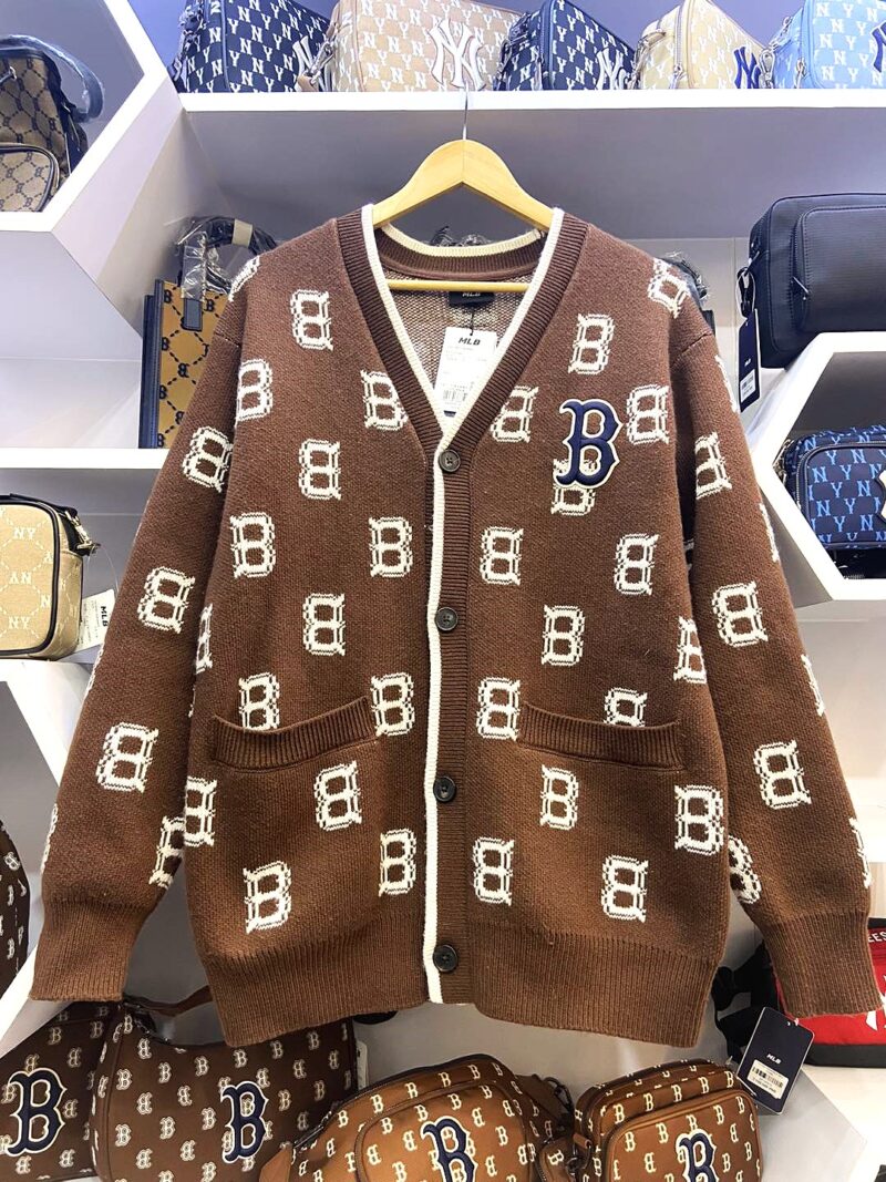 CARDIGAN MLB CHÍNH HÃNG NÂU BOSTON AUTH TRUE REAL ẢNH SẢN PHẨM