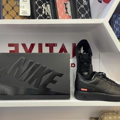 GIÀY NIKE AIR FORCE 1 LOW FULL ĐEN SUPREME CHÍNH HÃNG REAL TRUE AUTHENTIC NHẬP MỸ SIZE 41