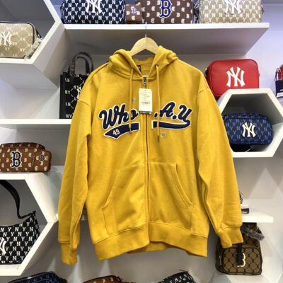ÁO KHOÁC ZIP CÓ NÓN MŨ WHOAU KOREA HÀN QUỐC CHÍNH HÃNG TRUE AUTHENTIC REAL